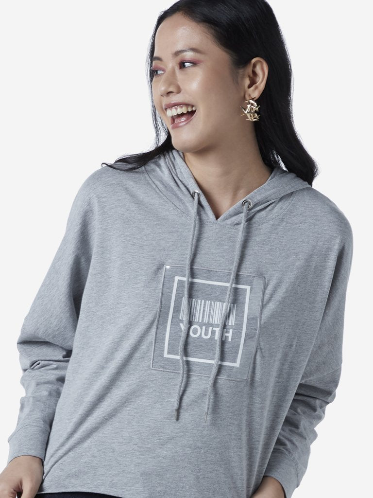 Nuon Grey Typographic Design T-Shirt