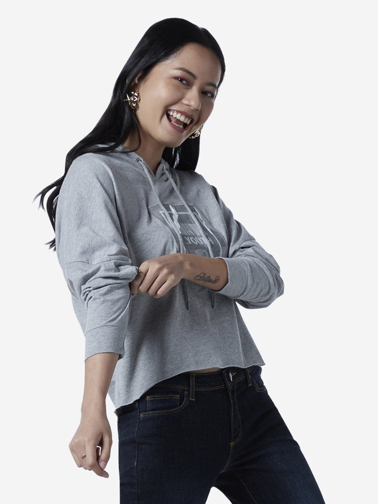 Nuon Grey Typographic Design T-Shirt