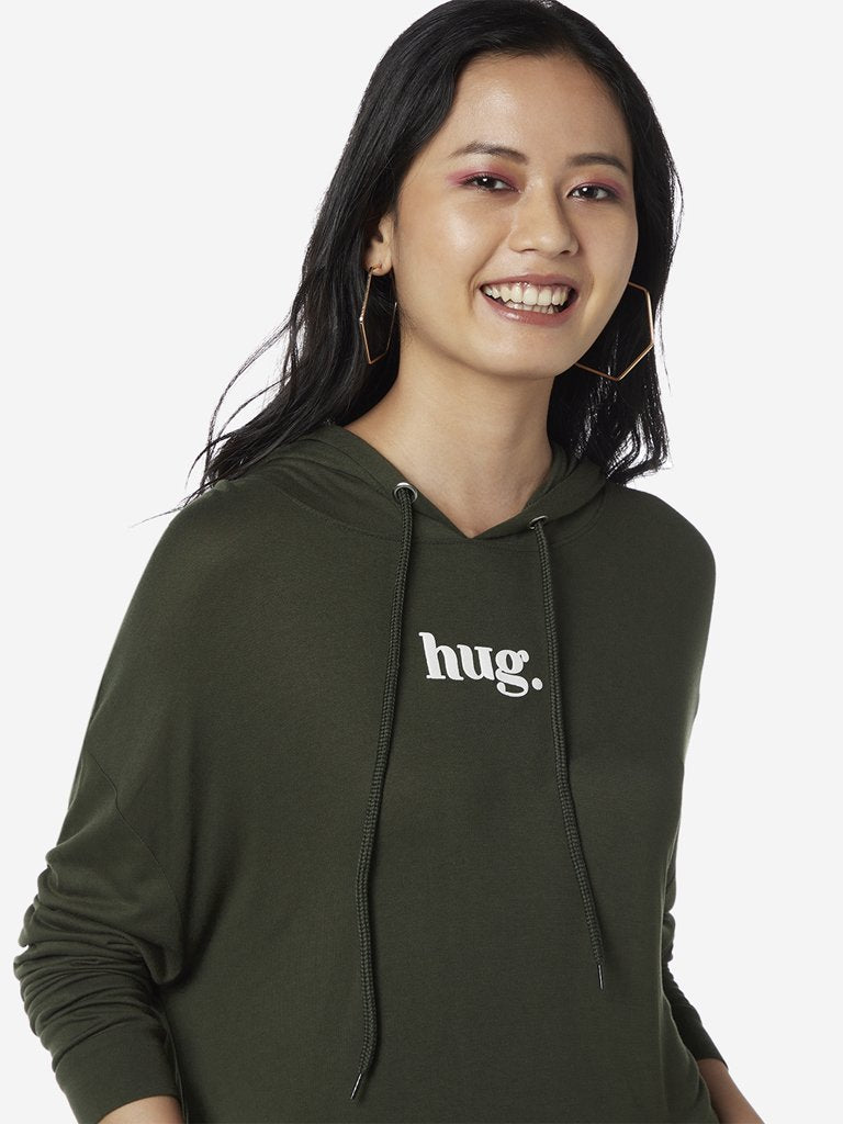 Nuon Olive Scarlet Text Print T-Shirt