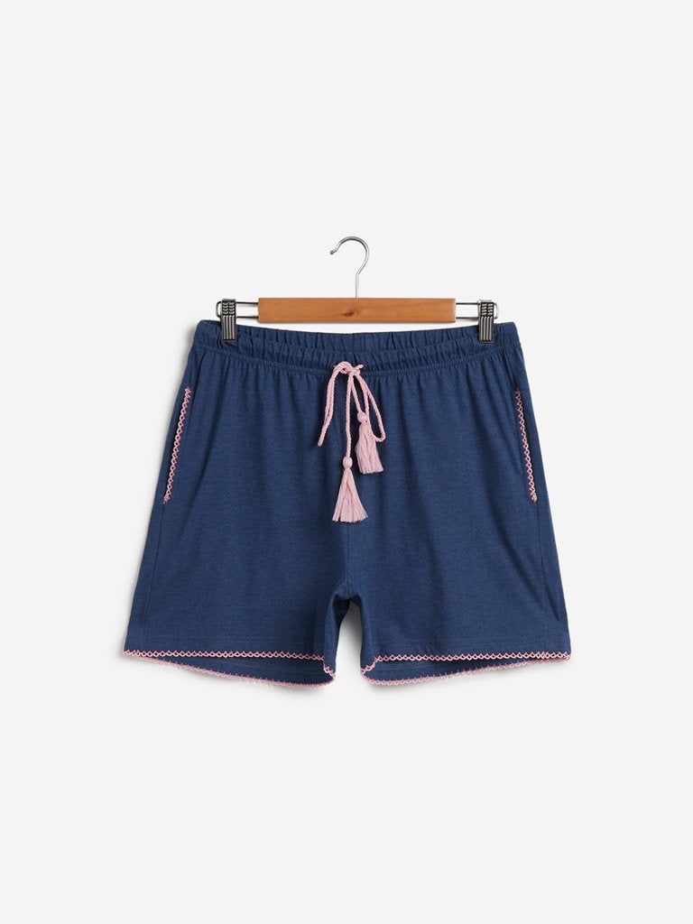 Wunderlove Indigo Cotton Shorts