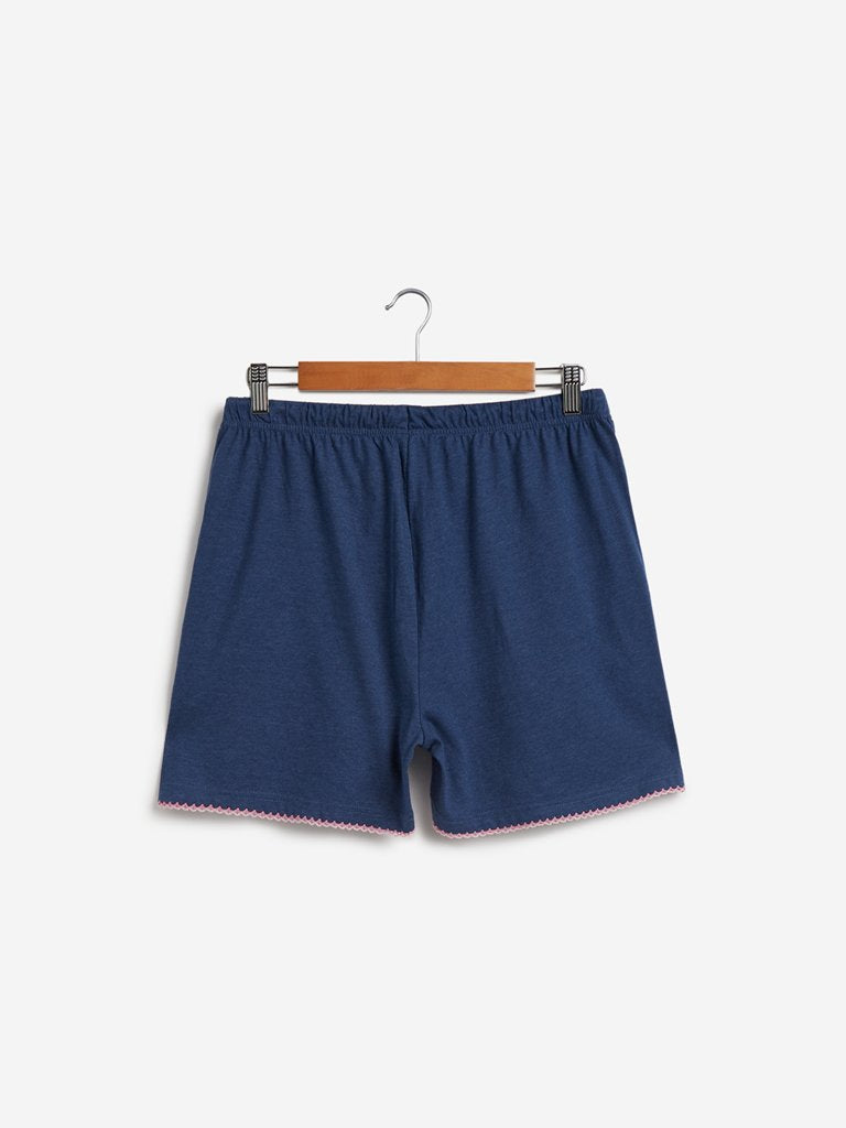 Wunderlove Indigo Cotton Shorts