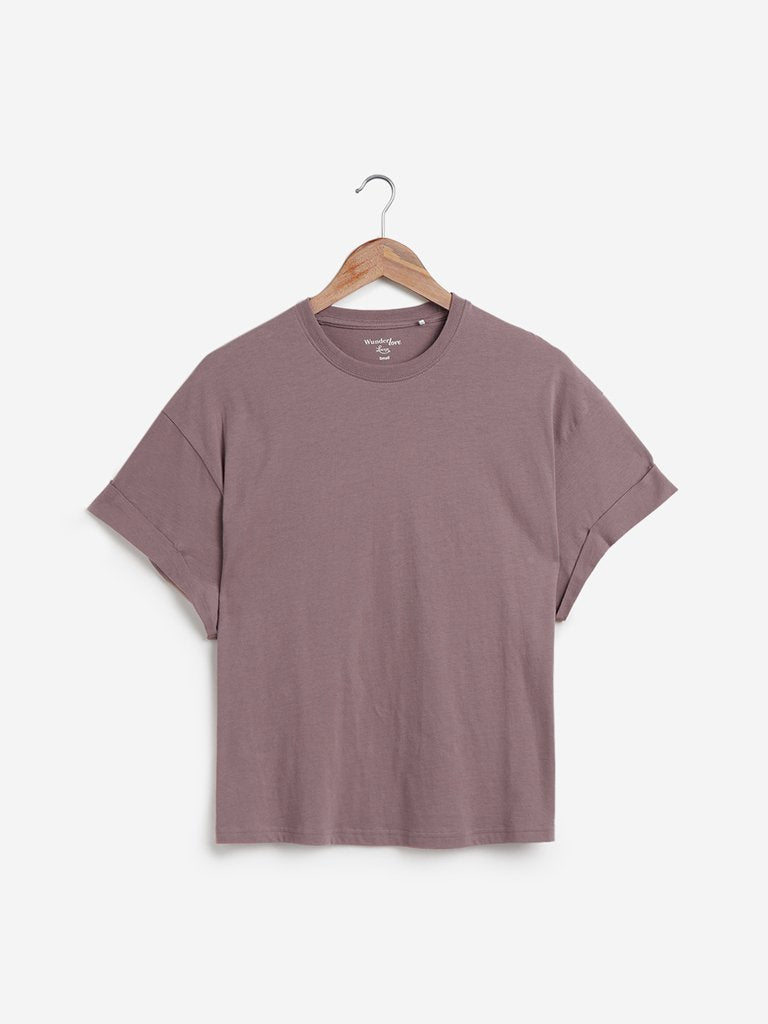 Wunderlove Taupe Solid T-Shirt
