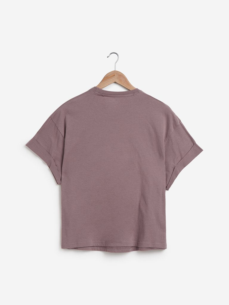 Wunderlove Taupe Solid T-Shirt