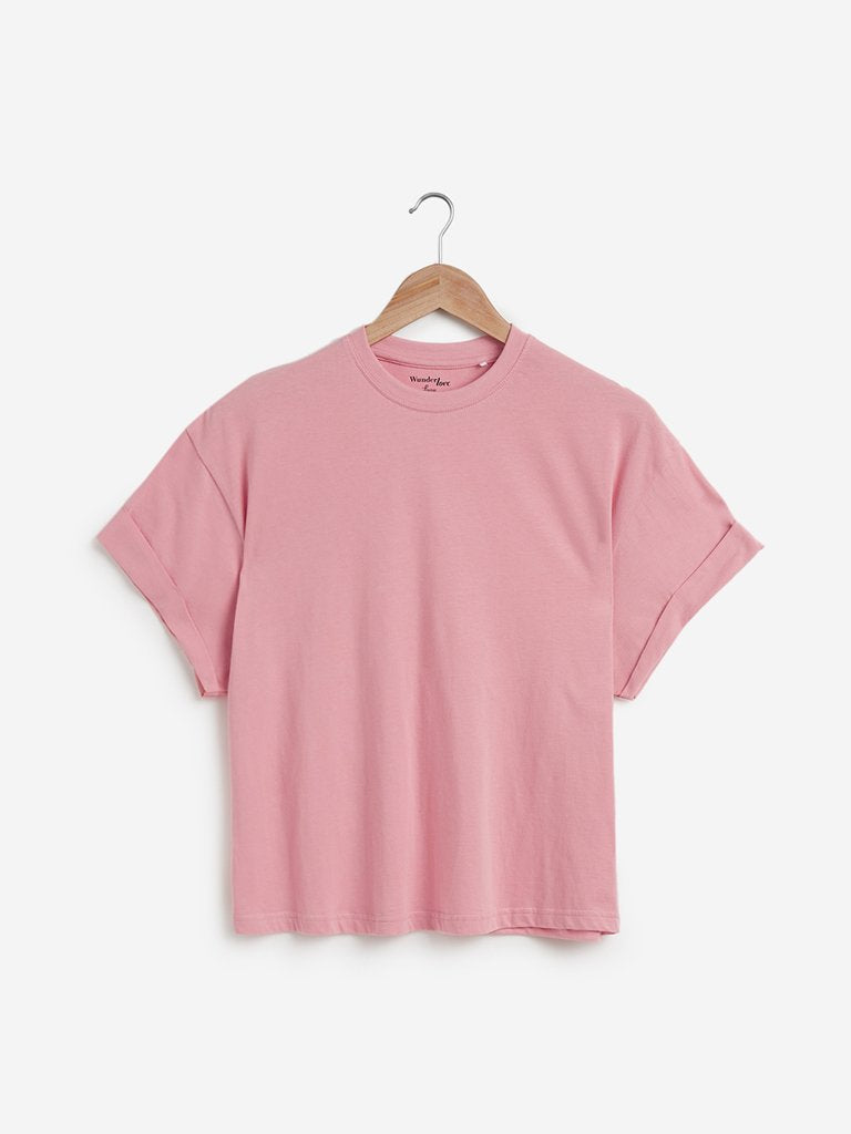 Wunderlove Light-Pink Solid T-Shirt