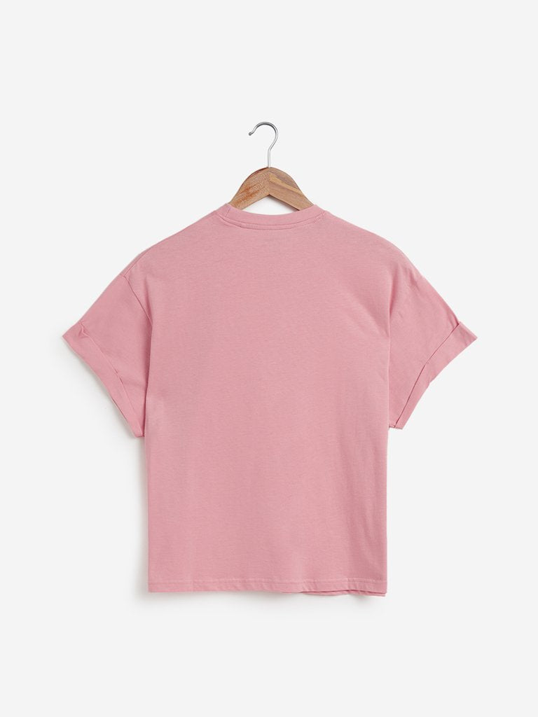 Wunderlove Light-Pink Solid T-Shirt