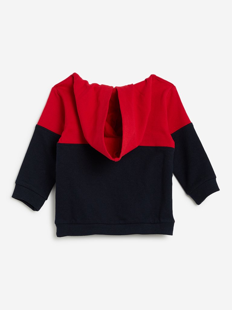 Baby HOP Navy Text Design Hooded Sweatshirt