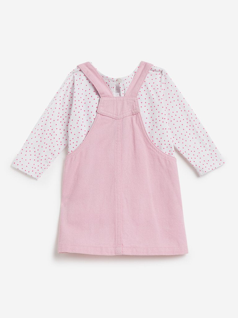 Baby HOP Light Pink T-Shirt and Pinafore Set