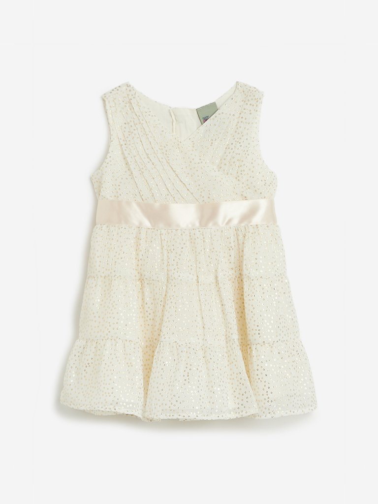 Baby HOP Off White Circular Print Dress