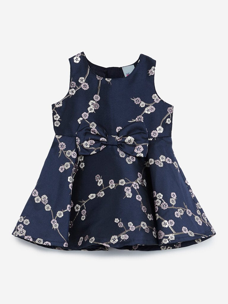 Baby HOP Navy Floral Patterned Dress