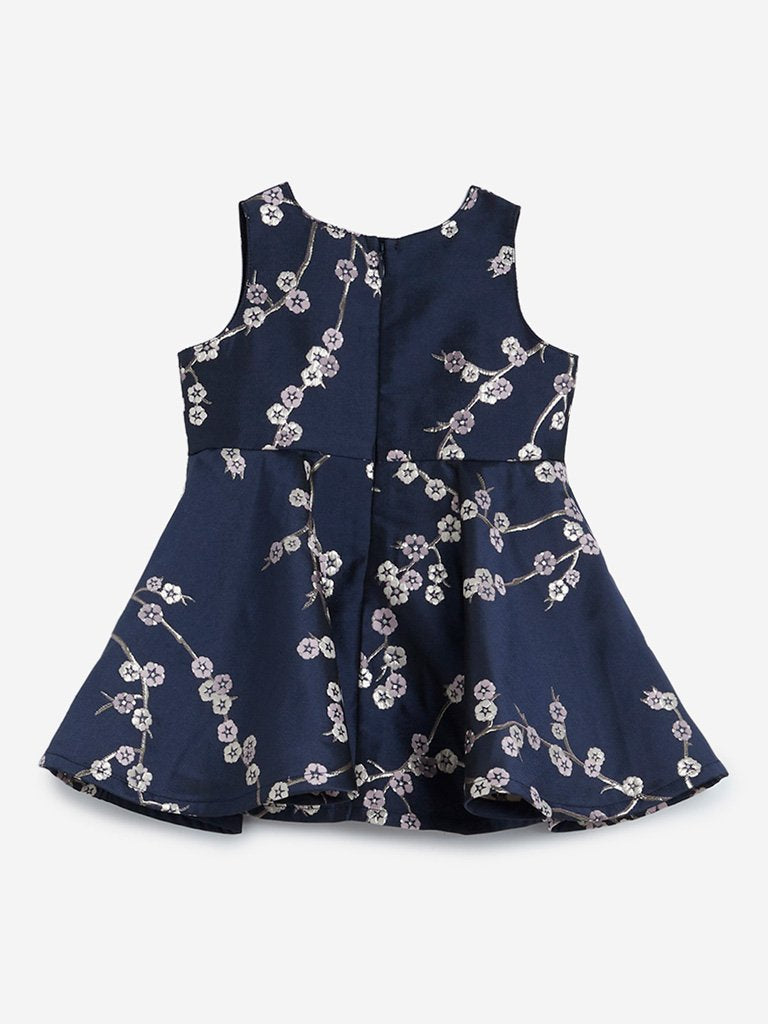 Baby HOP Navy Floral Patterned Dress