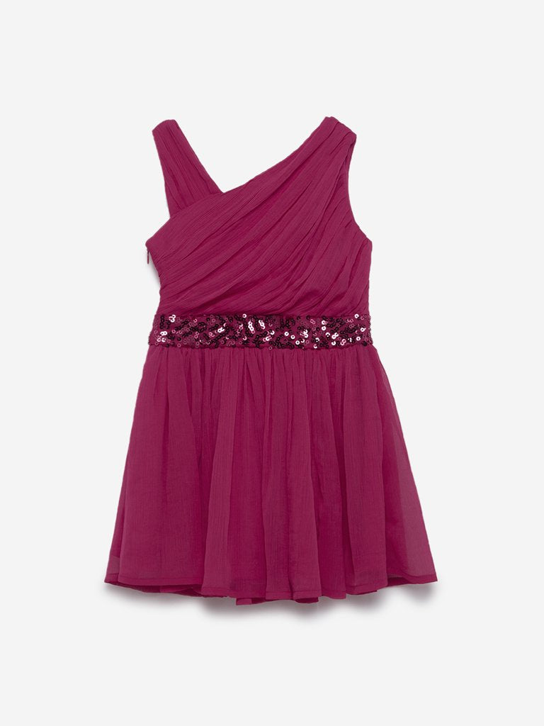 HOP Kids Raspberry Sequinned Rosea Dress