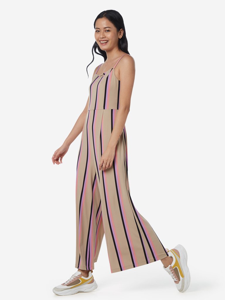 Nuon Beige Striped Nalinska Jumpsuit