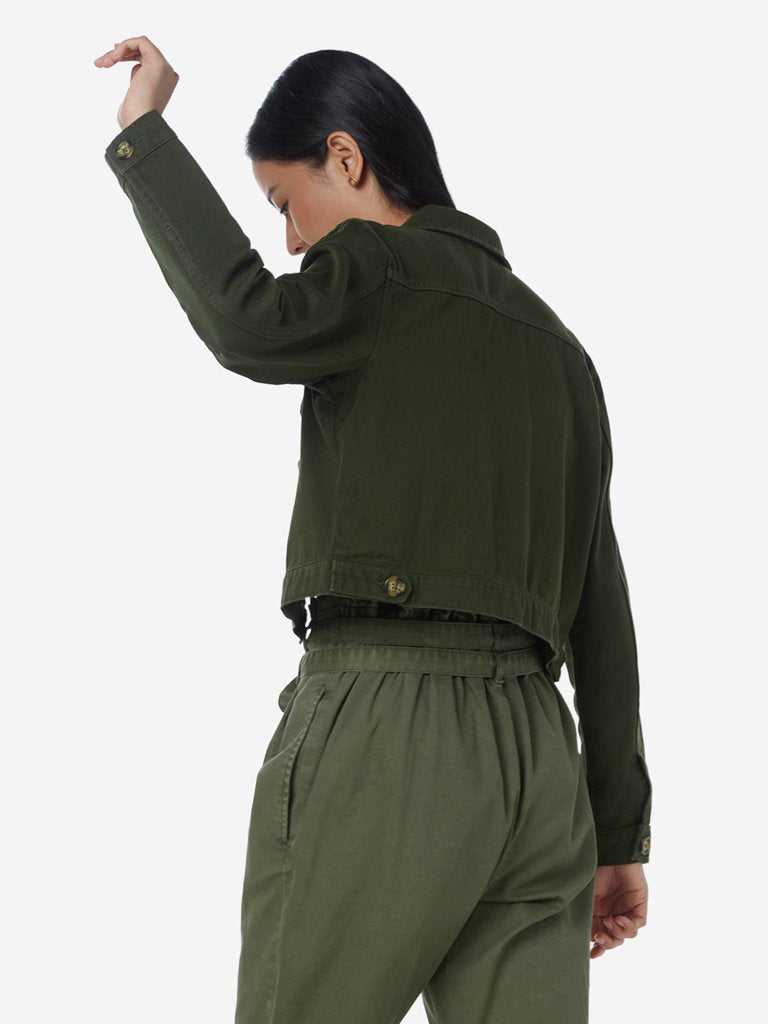 Nuon Olive Sicilia Cropped Jacket