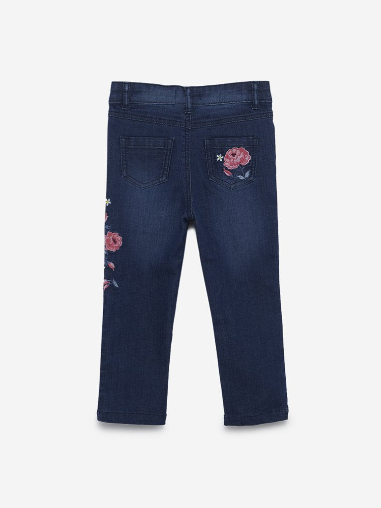 HOP Kids Indigo Floral Pattern Jeans