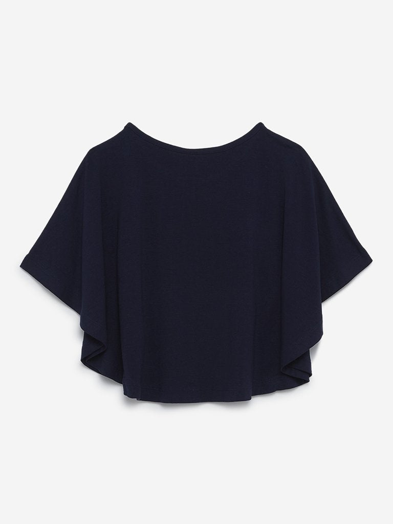 HOP Kids Navy Twinkle Sequinned Top