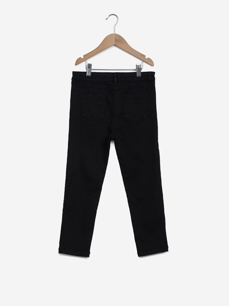 Y&F Kids Black Sequin-Detailed Jeans