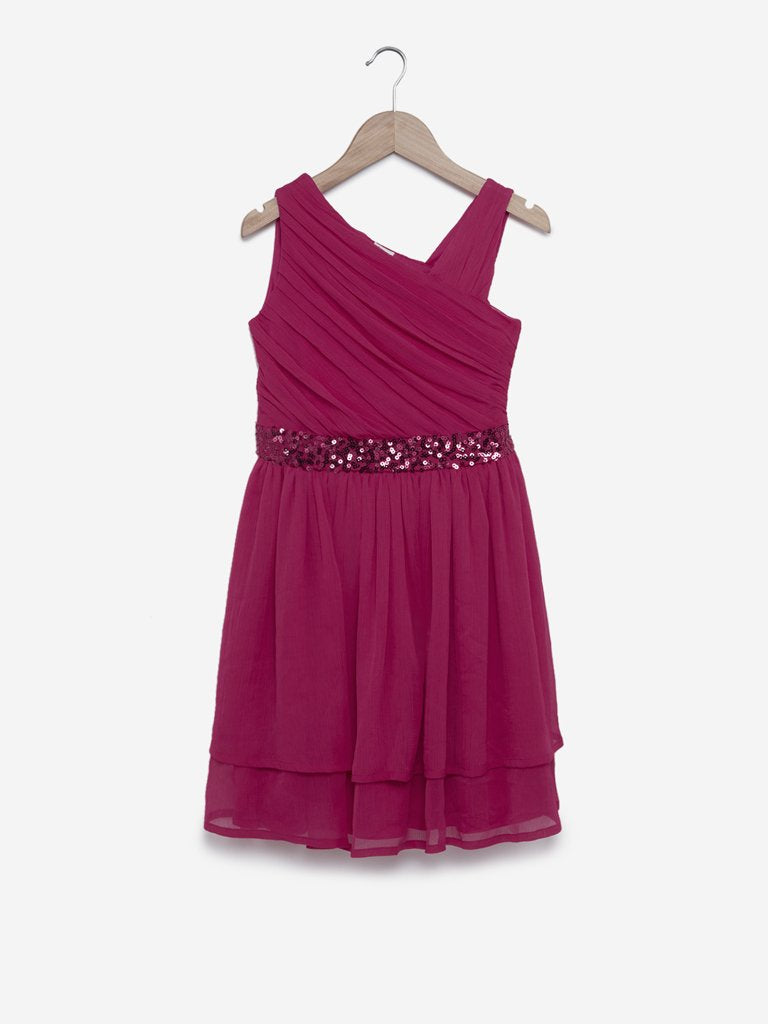 Y&F Kids Raspberry Sequinned Rosea Dress