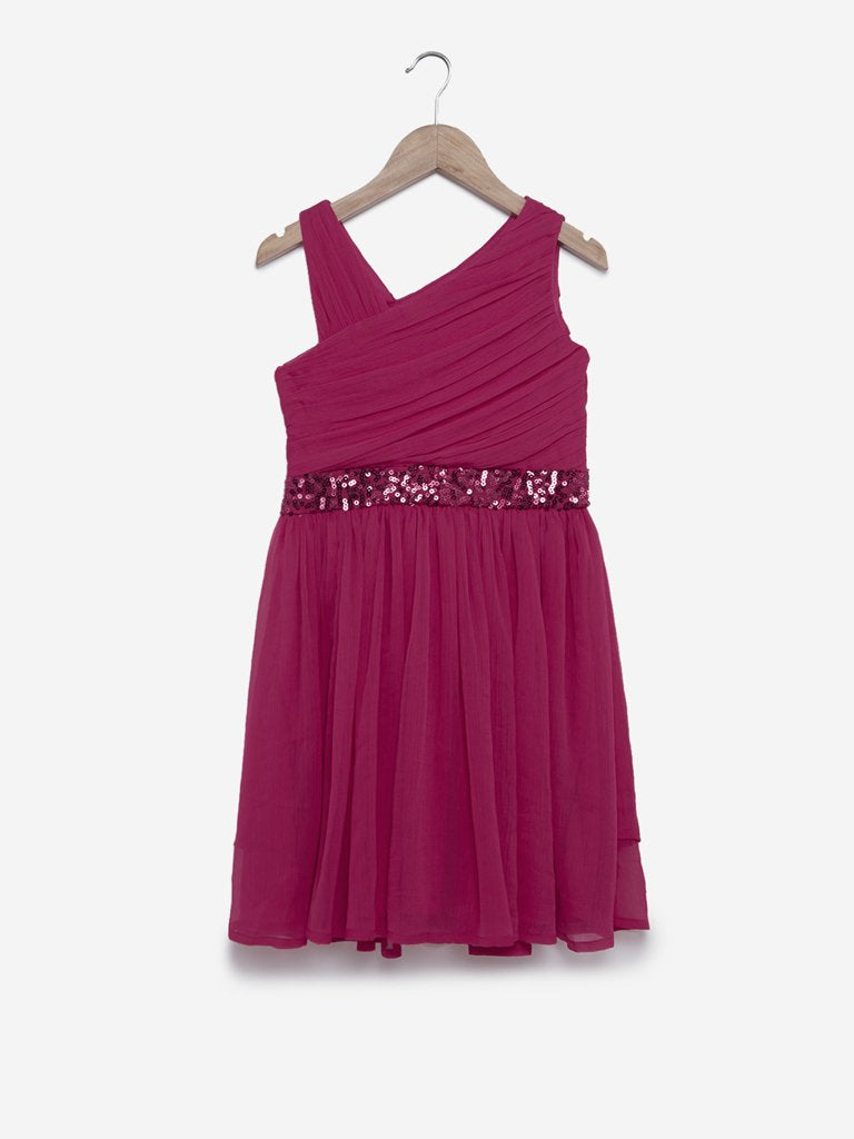 Y&F Kids Raspberry Sequinned Rosea Dress
