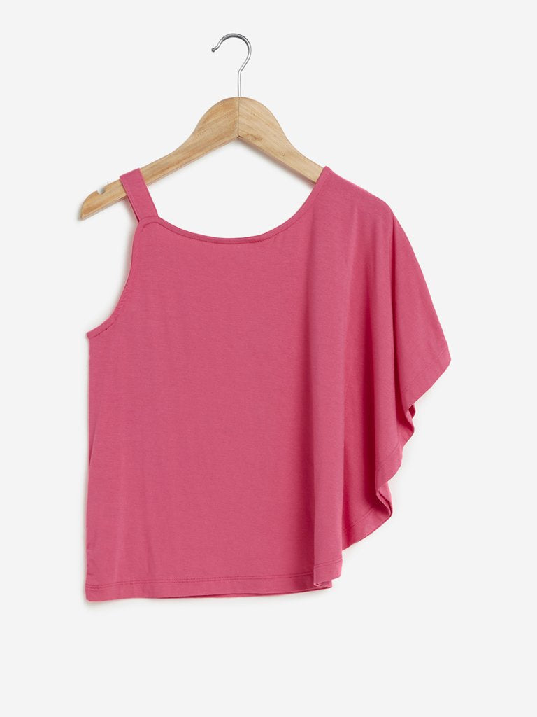 Y&F Kids Pink Sequinned Sheryl Top