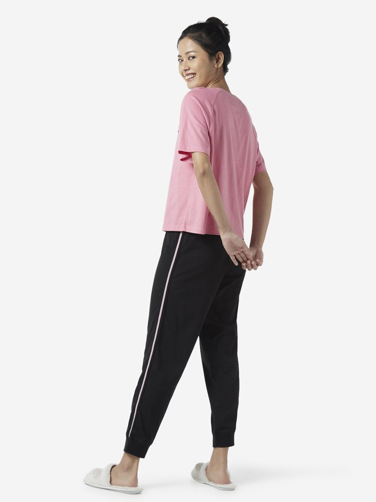 Wunderlove by Westside Pink Printed T-Shirt And Pyjamas