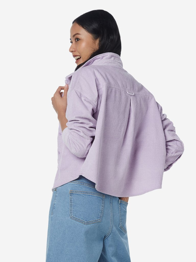 Nuon Lilac Corduroy Wesley Casual Shirt