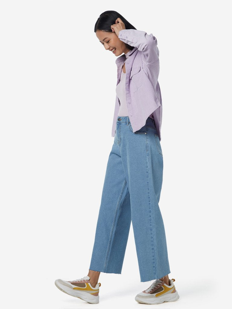 Nuon Lilac Corduroy Wesley Casual Shirt