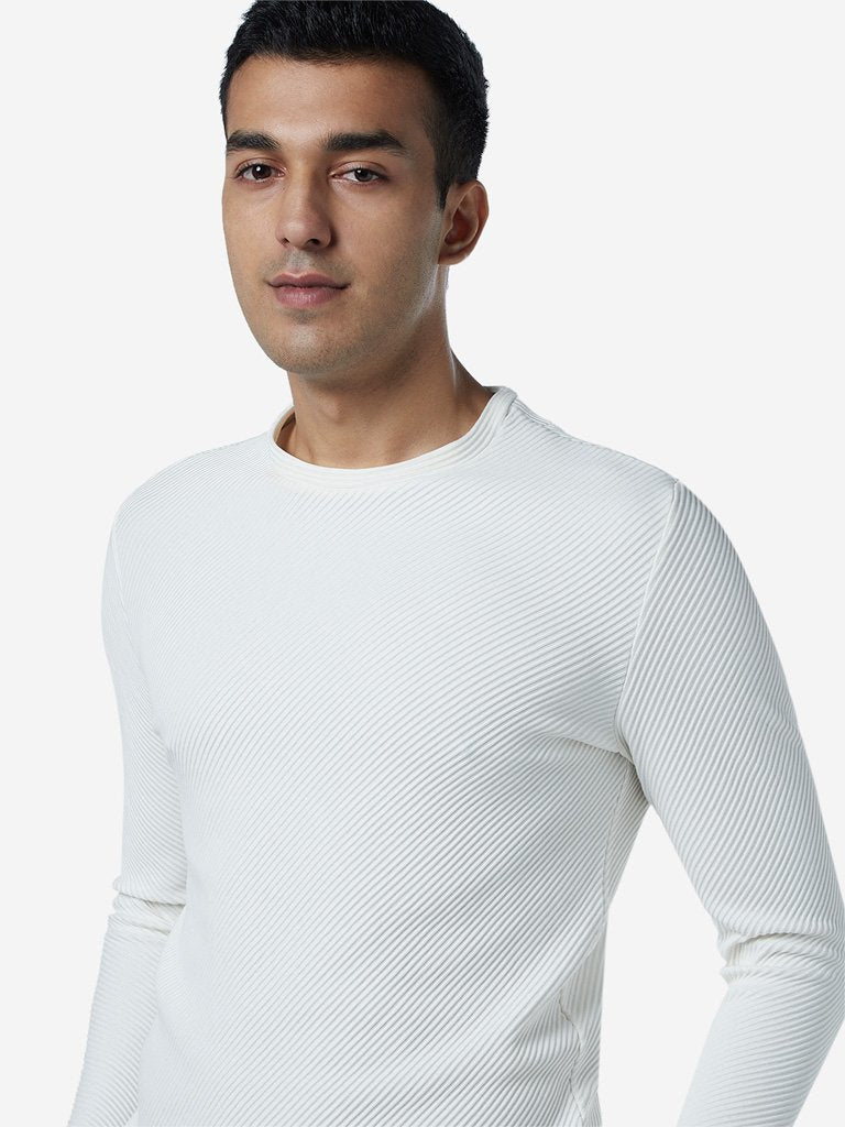 Ascot White Crewneck Slim Fit T-Shirt