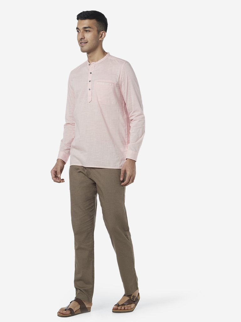 ETA Light Pink Pure Cotton Resort Fit Shirt