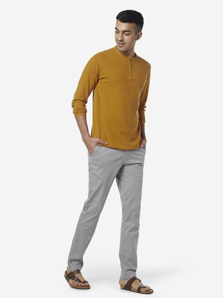 ETA Mustard Pure Cotton Slim Fit T-Shirt