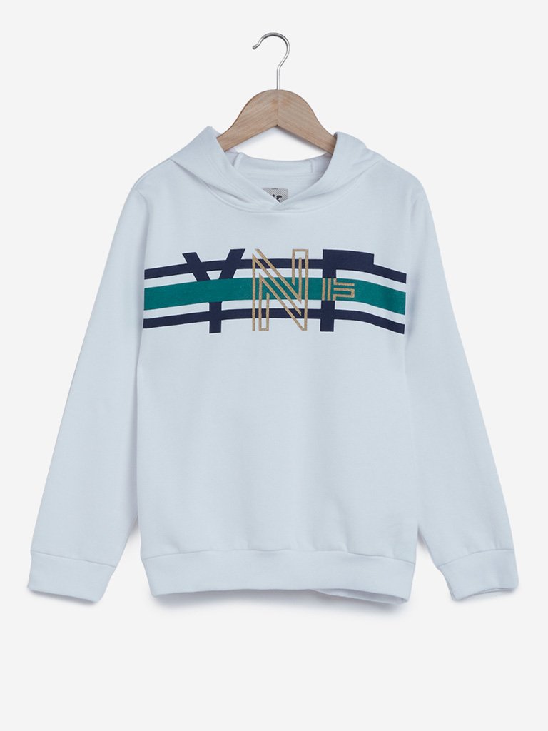 Y&F Kids White Text Pattern Sweatshirt