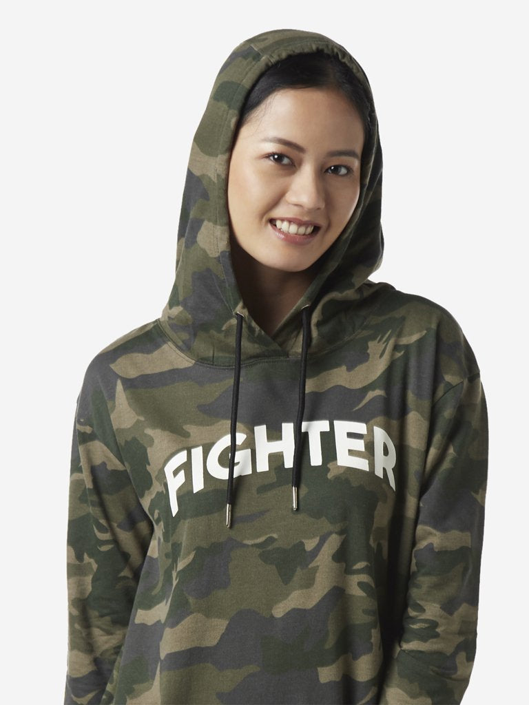 Studiofit Olive Camouflage Print Hooded Dress