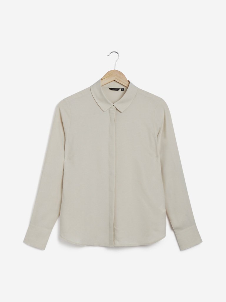 Wardrobe Ecru Augustine Ruffled Formal Shirt