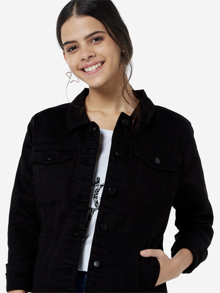 LOV Black Denim Shaina Jacket