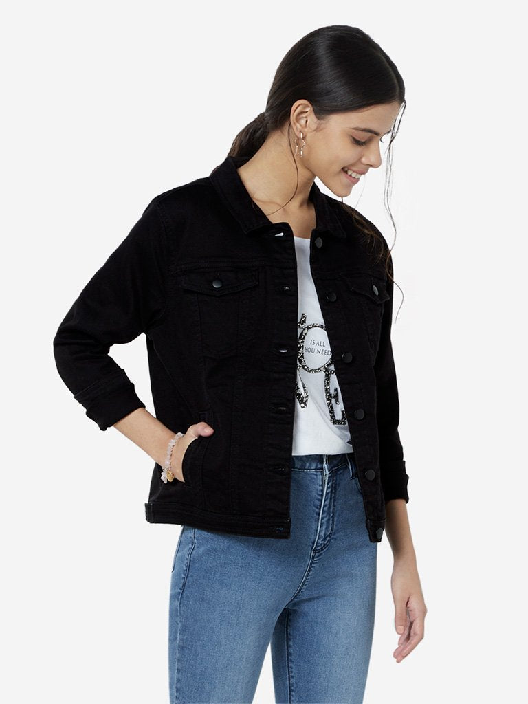 LOV Black Denim Shaina Jacket