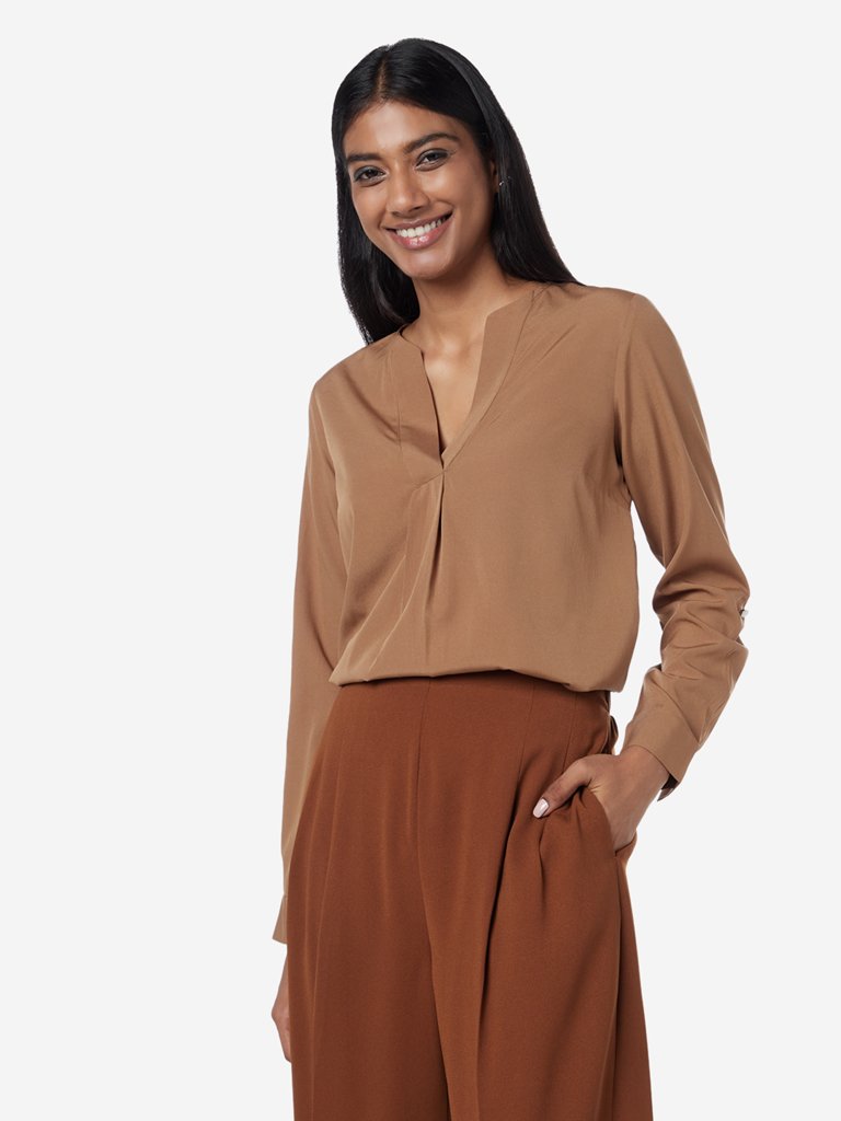 Wardrobe Dark Beige Bridget Blouse