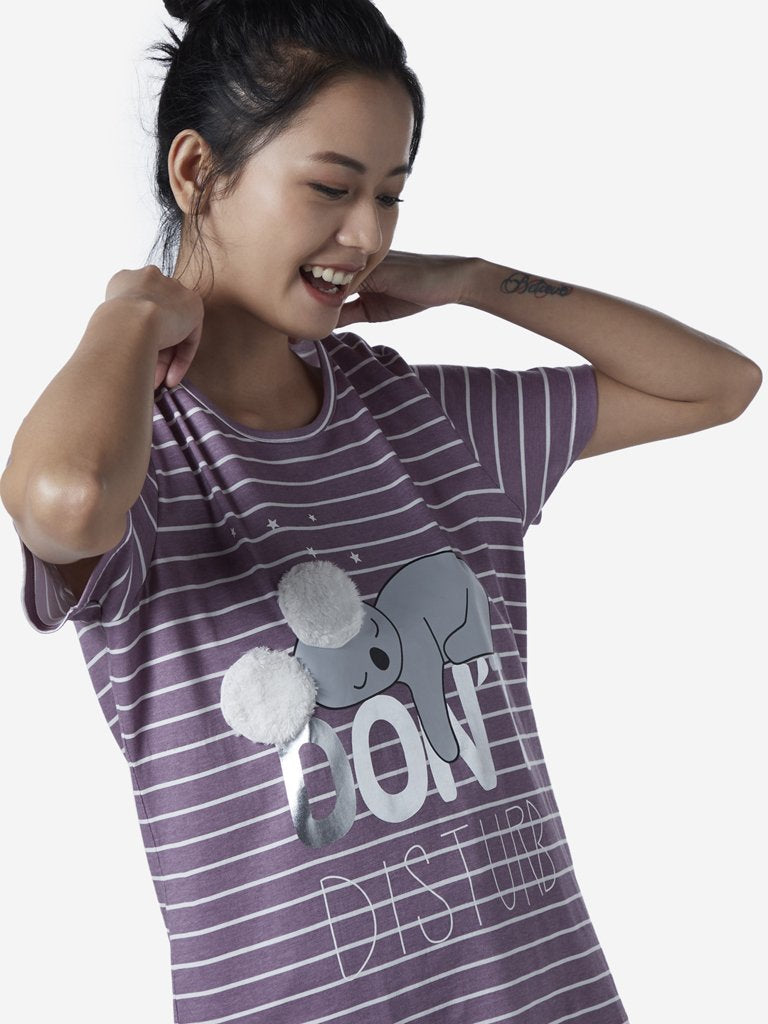 Wunderlove Lilac Koala Pattern T-Shirt