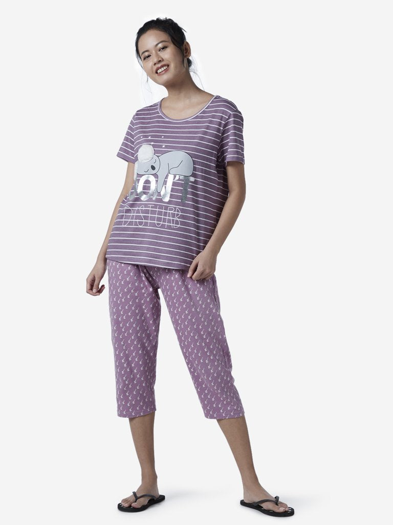 Wunderlove Lilac Koala Pattern T-Shirt