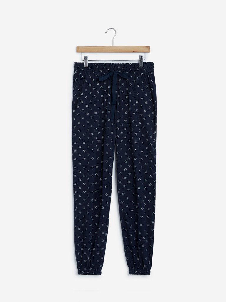 Wunderlove Navy Star Pattern Pyjamas