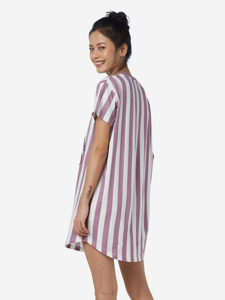 Wunderlove Dusty Pink Striped Nightdress