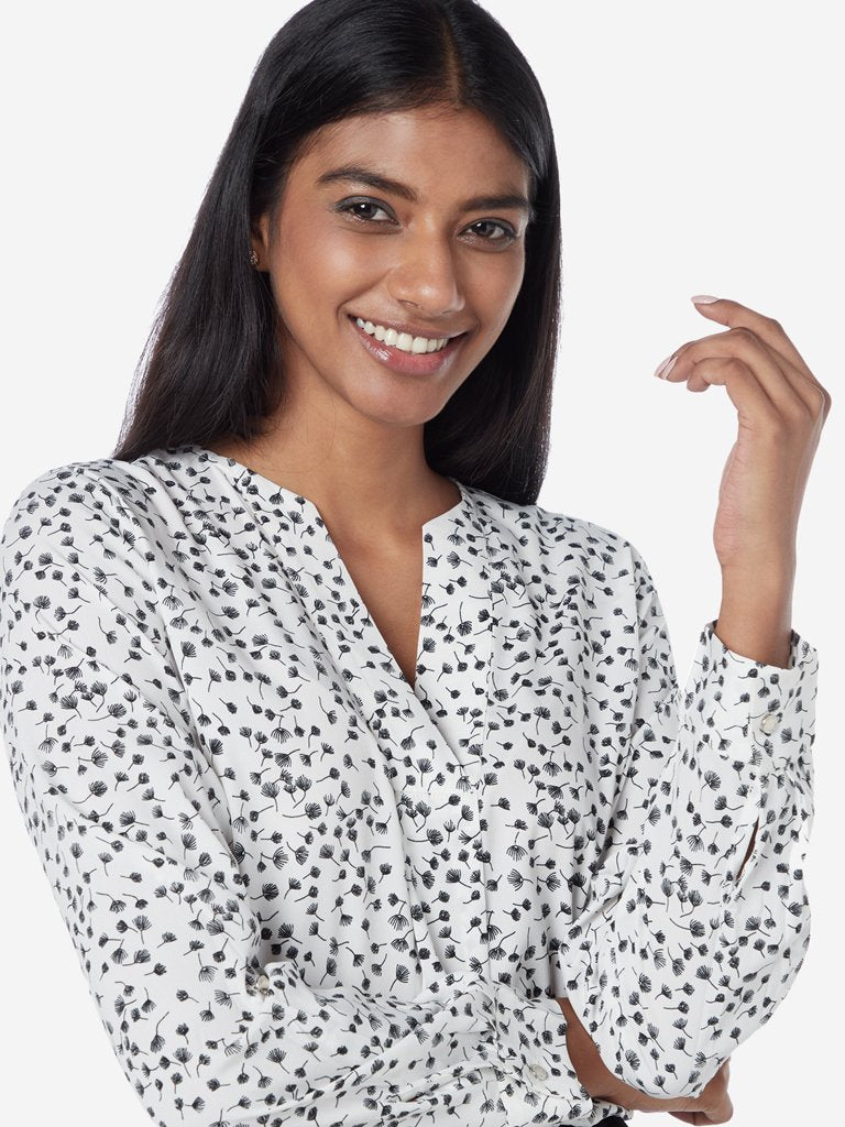 Wardrobe White Printed Bridget Blouse