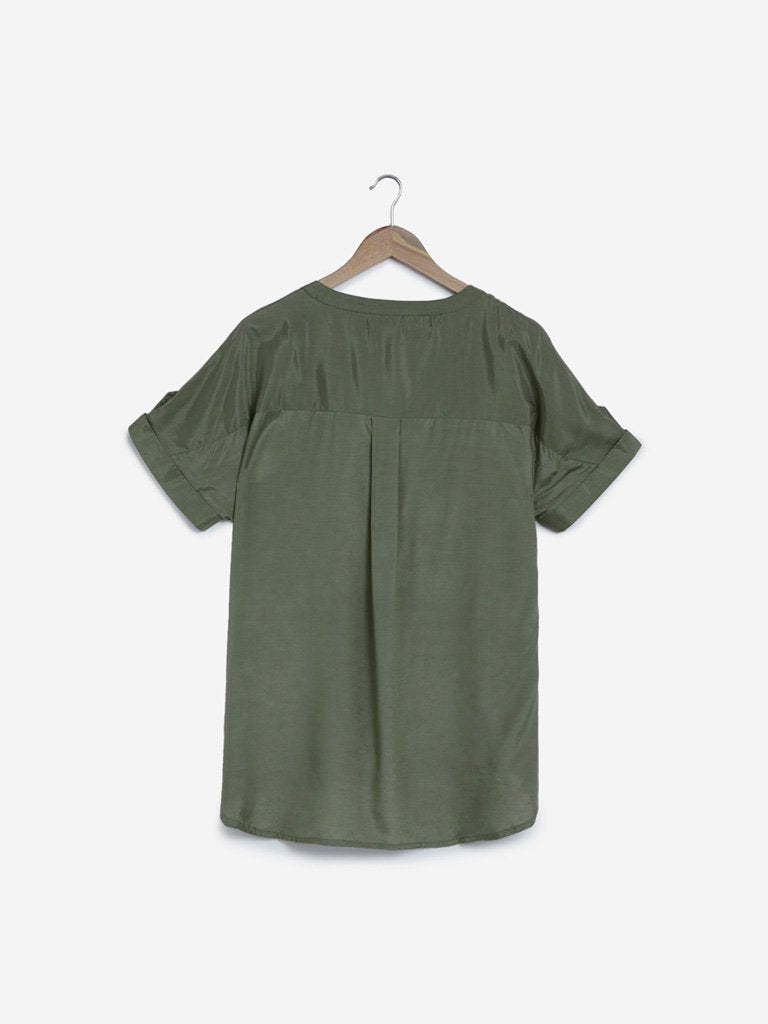 Gia Curves Olive High-Low Top