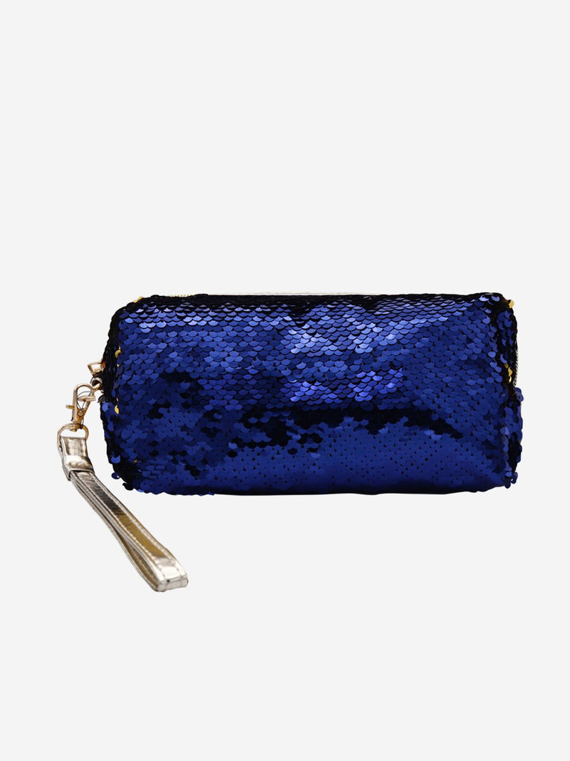 Studiowest Blue Gold Reversible Sequin Pouch