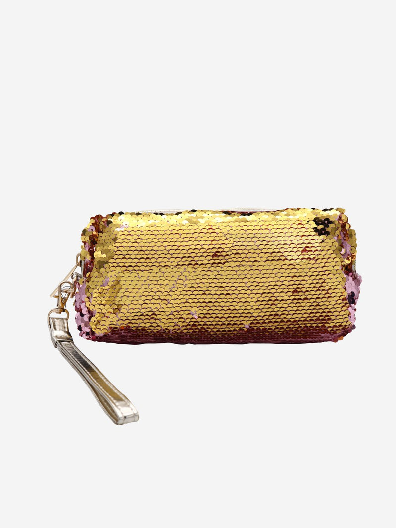 Studiowest Pink Gold Reversible Sequin Pouch