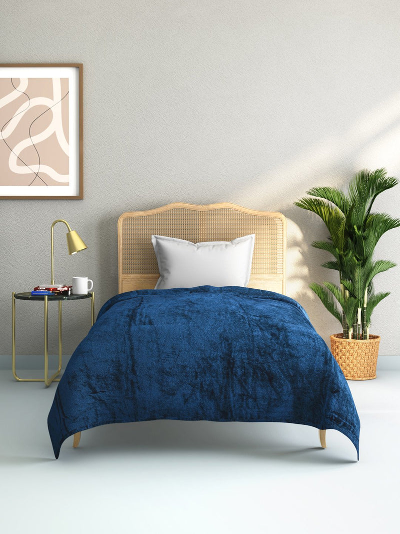 Westside Home Blue Single Quick-Dry Fleece Blanket