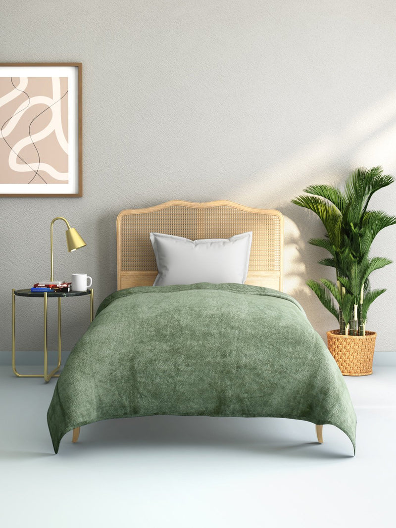 Westside Home Mint Green Single Quick-Dry Fleece Blanket